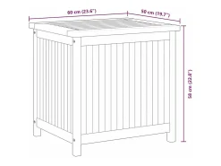 Caixa arrumação para jardim 60x50x58 cm madeira teca maciça