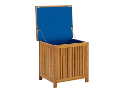 Caixa arrumação para jardim 60x50x58cm madeira de acácia maciça