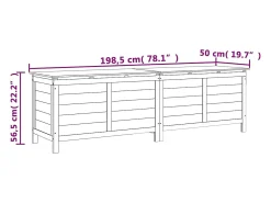 Caixa arrumação p/jardim 198,5x50x56,5cm abeto maciço antracite