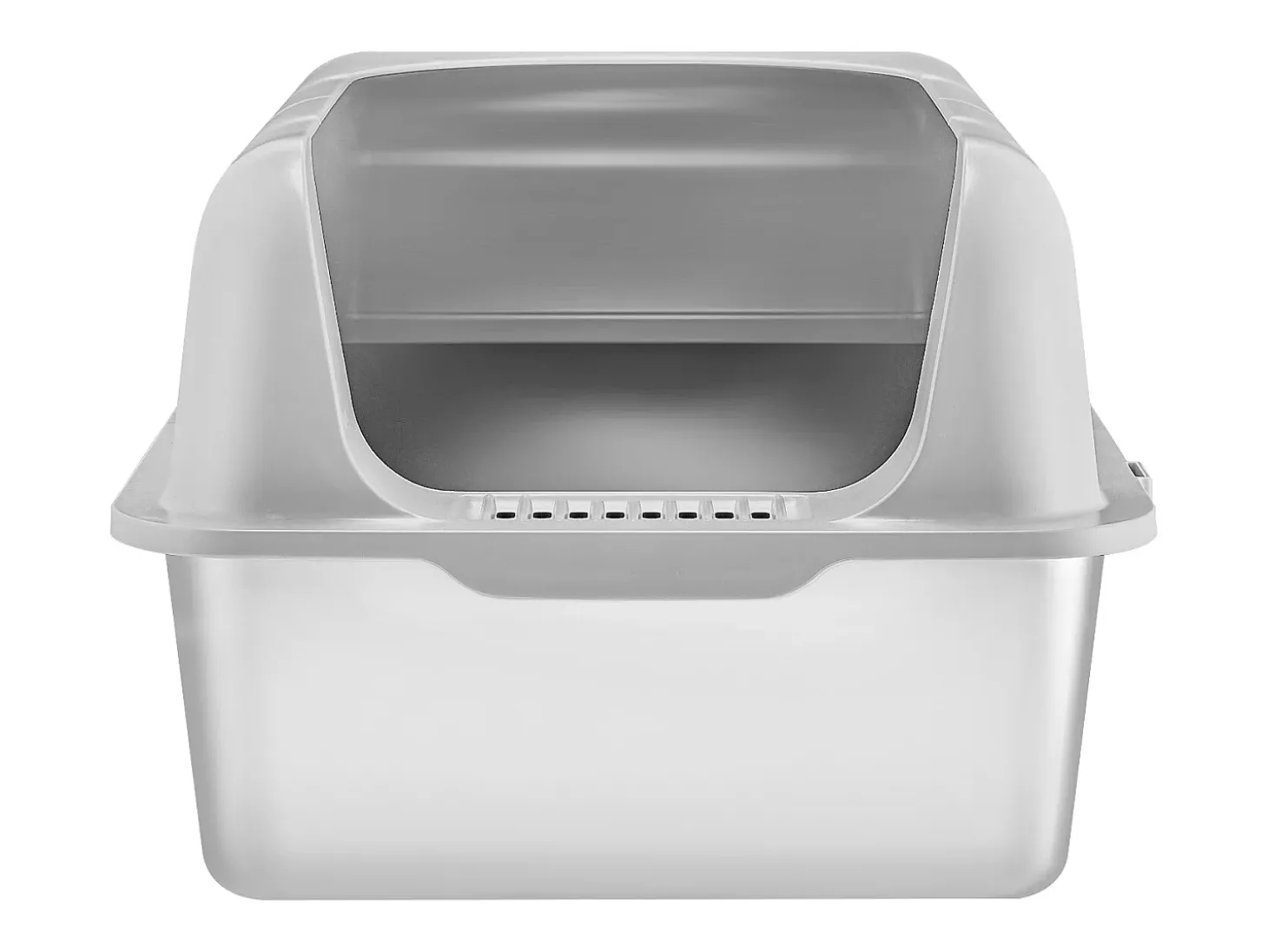 Caixa de Areia para Gatos SucceBuy XL, 15 CM de Profundidade, Inodora, Aço Inoxidável com Apoio para os Pés