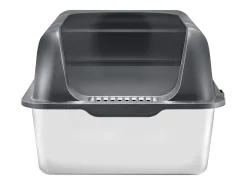 Caixa de Areia para Gatos SucceBuy em Aço Inoxidável com 15.24 cm de Profundidade e Filtro de Degrau
