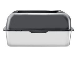 Caixa de Areia para Gatos SucceBuy em Aço Inoxidável com 15.24 cm de Profundidade e Filtro de Degrau