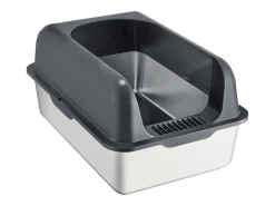 Caixa de Areia para Gatos SucceBuy em Aço Inoxidável com 15.24 cm de Profundidade e Filtro de Degrau