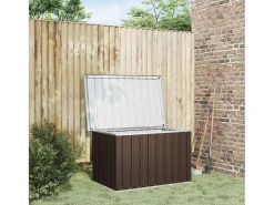 Caixa de armazenamento de jardim marrom 109x67x65 cm