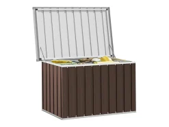 Caixa de armazenamento de jardim marrom 109x67x65 cm