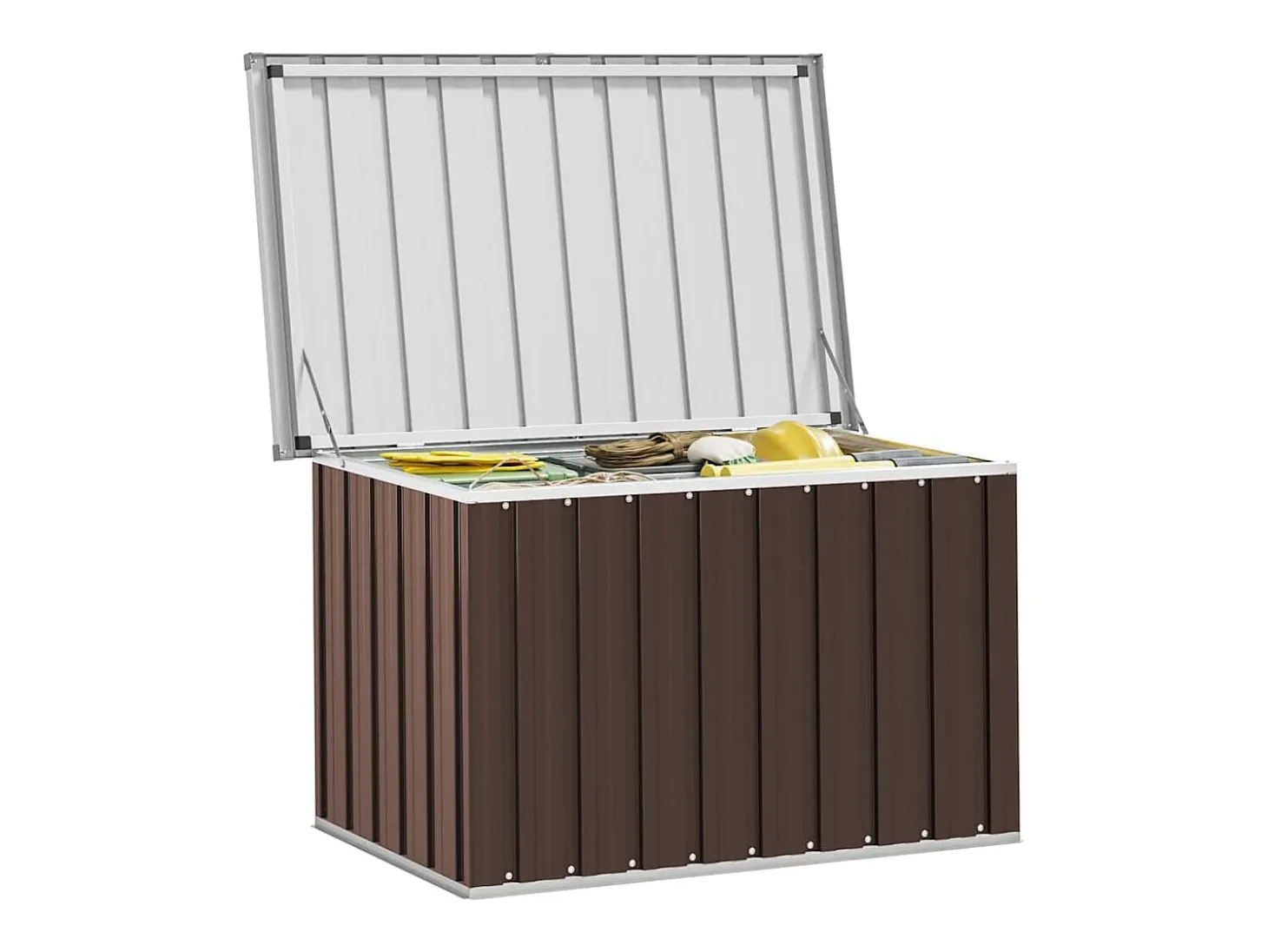 Caixa de armazenamento de jardim marrom 109x67x65 cm