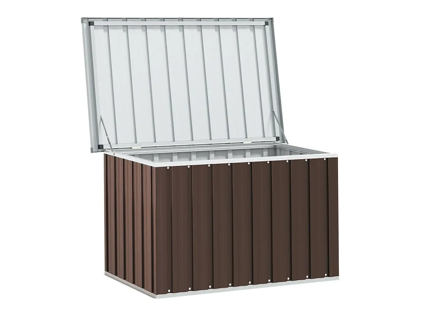 Caixa de armazenamento de jardim marrom 109x67x65 cm
