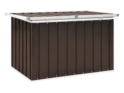 Caixa de armazenamento de jardim marrom 109x67x65 cm