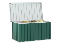 Caixa de armazenamento para jardim verde 129x67x65 cm
