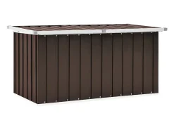 Caixa de armazenamento para jardim marrom 129x67x65 cm