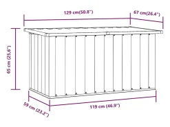 Caixa de armazenamento para jardim marrom 129x67x65 cm