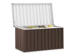 Caixa de armazenamento para jardim marrom 129x67x65 cm