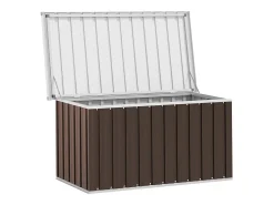 Caixa de armazenamento para jardim marrom 129x67x65 cm