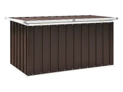 Caixa de armazenamento para jardim marrom 129x67x65 cm