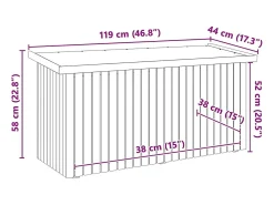 Caixa de Armazenamento para Jardim Natural 119 x 44 x 58 cm