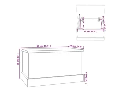 Caixa de arrumação branca 50x30x28 cm madeira projetada