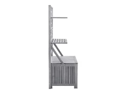 Caixa de arrumação com treliça 99x55x160 cm acácia maciça cinza