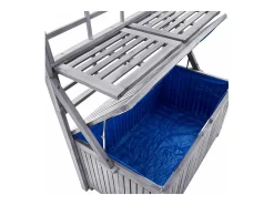 Caixa de arrumação com treliça 99x55x160 cm acácia maciça cinza