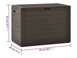 Caixa de arrumação de jardim 78x44x55 cm castanho