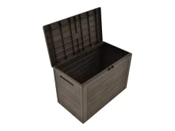 Caixa de arrumação de jardim 78x44x55 cm castanho