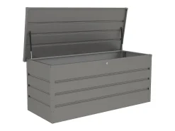 Caixa de arrumação de jardim em aço galvanizado cinzento, volume 750 L TOMASO