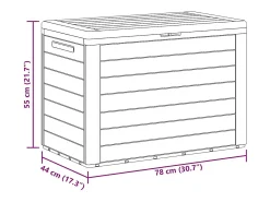 Caixa de arrumação de jardim 78x44x55 cm antracite