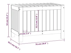 Caixa de arrumação jardim 76x42,5x54 cm pinho maciço branco