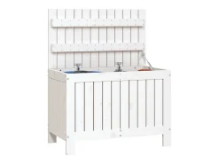 Caixa de arrumação jardim 76x42,5x54 cm pinho maciço branco