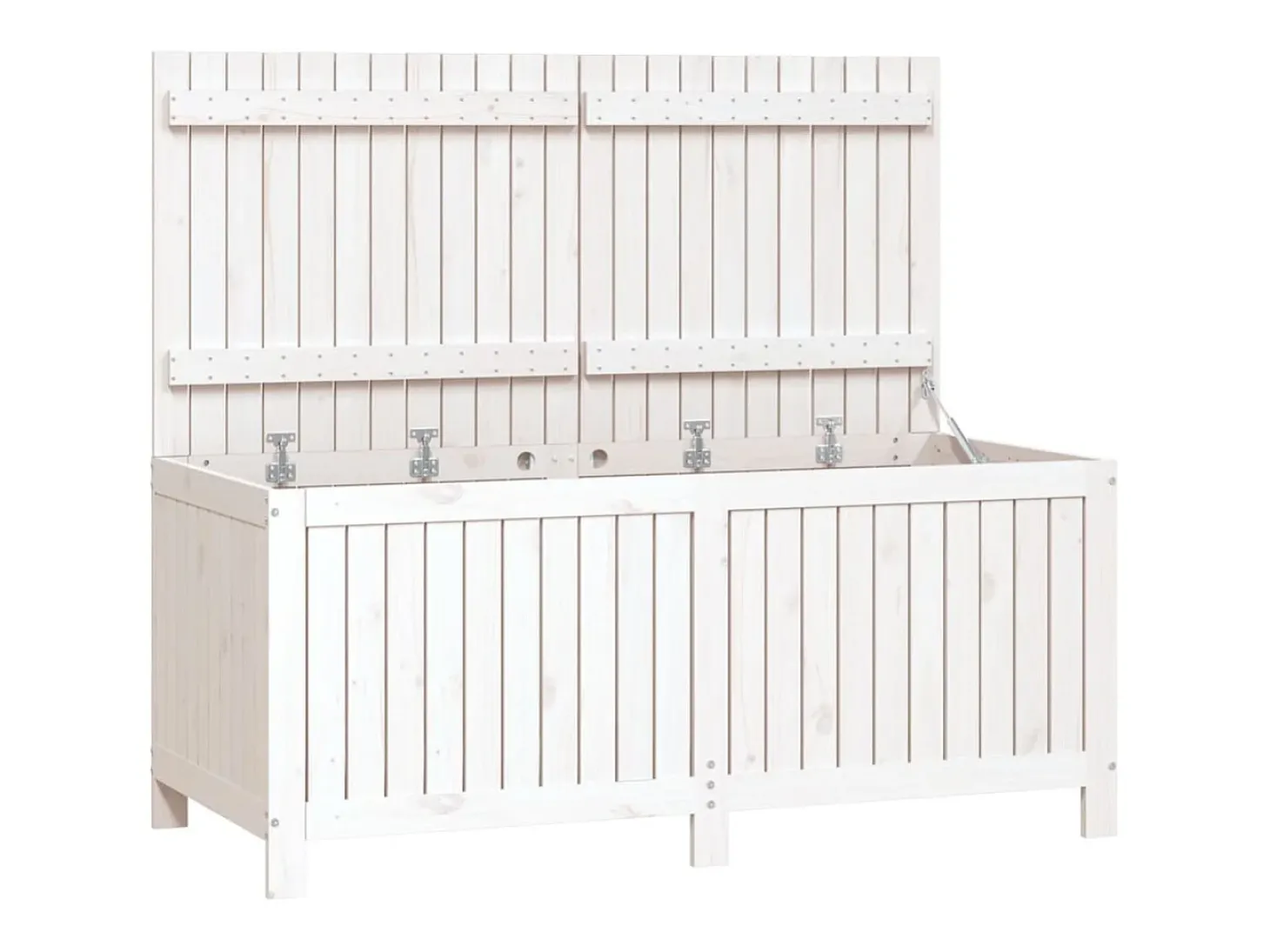 Caixa de arrumação jardim 147x68x64 cm pinho maciço branco