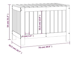 Caixa de arrumação jardim 76x42,5x54 cm pinho maciço preto