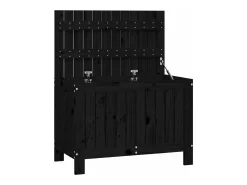 Caixa de arrumação jardim 76x42,5x54 cm pinho maciço preto