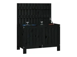 Caixa de arrumação jardim 76x42,5x54 cm pinho maciço preto