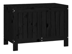 Caixa de arrumação jardim 76x42,5x54 cm pinho maciço preto