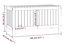 Caixa de arrumação jardim 108x42,5x54 cm pinho maciço