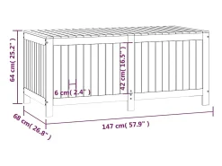 Caixa de arrumação jardim 147x68x64 cm pinho maciço
