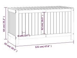 Caixa de arrumação jardim 121x55x64 cm pinho maciço preto