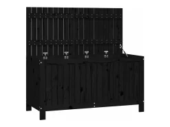 Caixa de arrumação jardim 121x55x64 cm pinho maciço preto
