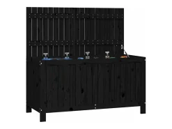 Caixa de arrumação jardim 121x55x64 cm pinho maciço preto