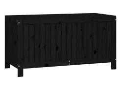 Caixa de arrumação jardim 121x55x64 cm pinho maciço preto