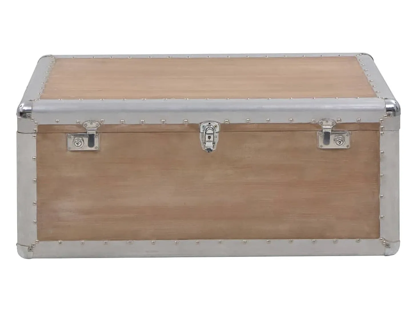 Caixa de arrumação madeira de abeto maciça 91x52x40 cm castanho