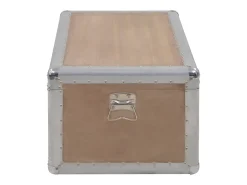 Caixa de arrumação madeira de abeto maciça 91x52x40 cm castanho