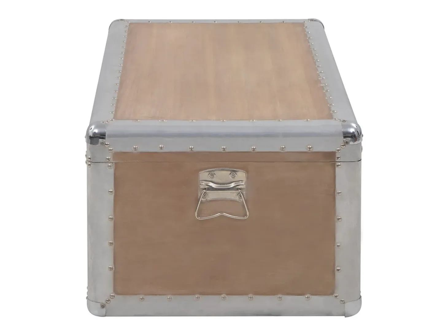 Caixa de arrumação madeira de abeto maciça 91x52x40 cm castanho