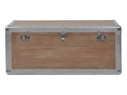 Caixa de arrumação madeira de abeto maciça 91x52x40 cm castanho