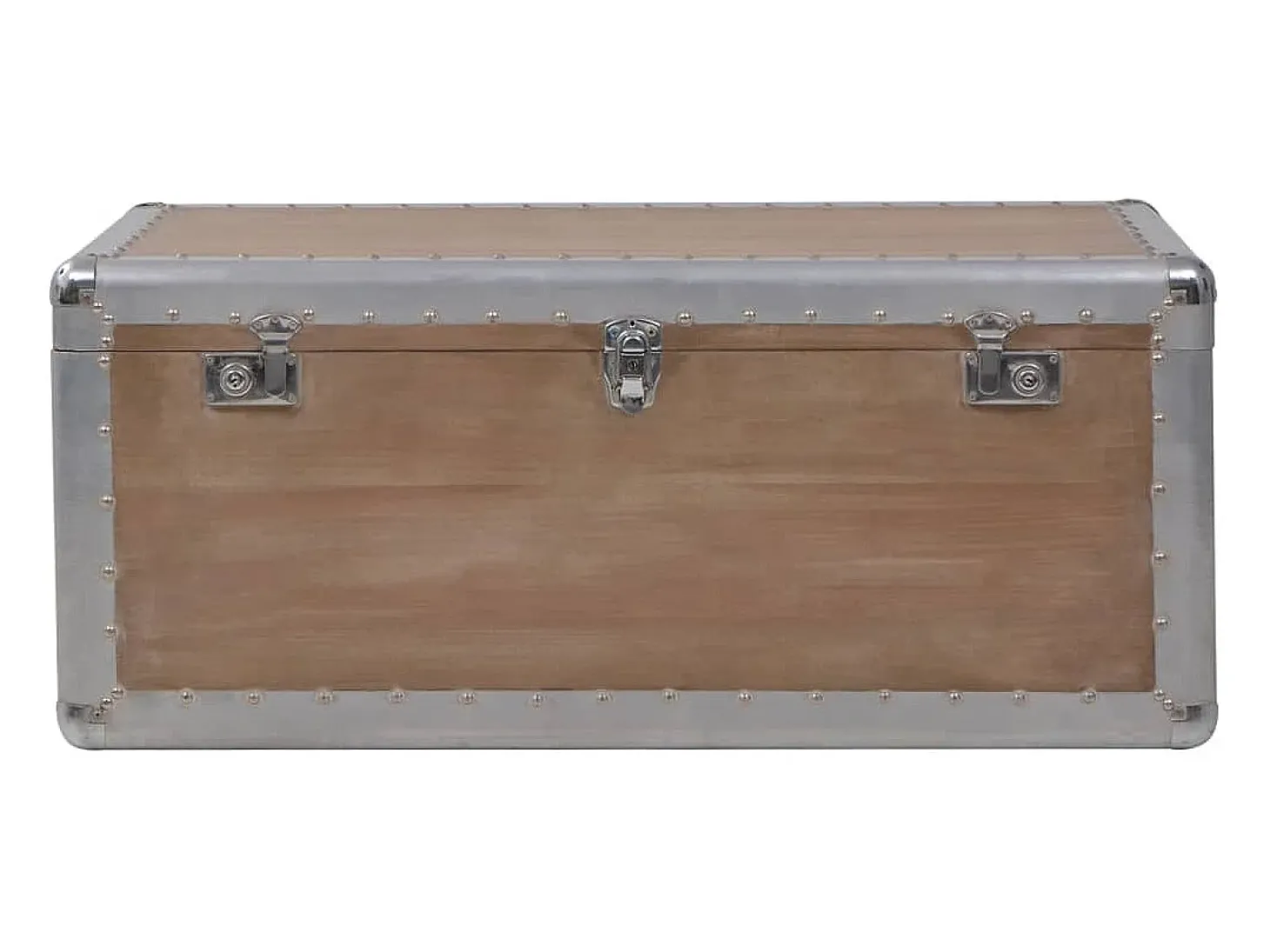 Caixa de arrumação madeira de abeto maciça 91x52x40 cm castanho