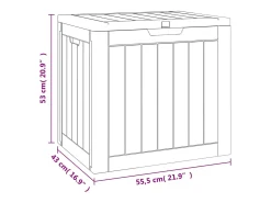 Caixa de arrumação p/ jardim 55,5x43x53 cm polipropileno preto