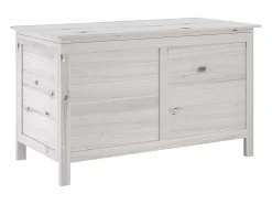 Caixa de arrumação p/ jardim 99x49,5x58,5cm abeto maciço branco
