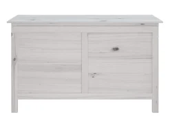 Caixa de arrumação p/ jardim 99x49,5x58,5cm abeto maciço branco