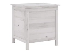 Caixa de arrumação p/ jardim 50x49x56,5 cm abeto maciço branco