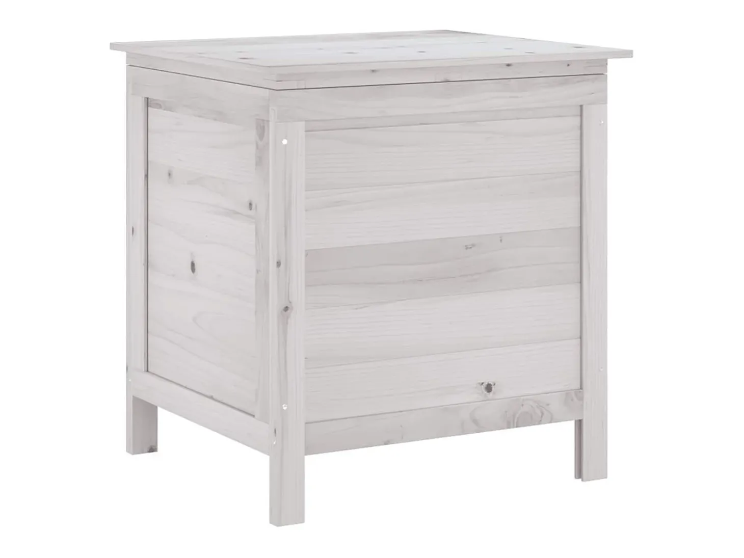 Caixa de arrumação p/ jardim 50x49x56,5 cm abeto maciço branco