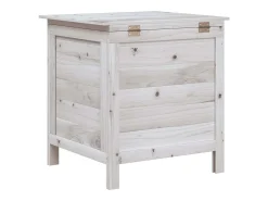 Caixa de arrumação p/ jardim 50x49x56,5 cm abeto maciço branco